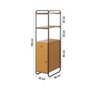 Ver mais imagens de Estante com Porta Gaveta Criare Estilo Industrial Prateleiras Multiuso Escritório Alta Cor Nature
