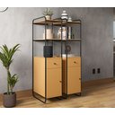 Ver imagem 2 de Estante com Porta Gaveta Criare Estilo Industrial Prateleiras Multiuso Escritório Alta Cor Nature