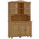 Ver imagem 1 de Cristaleira Madeira Maciça 5 Portas 129 Cm 8925 Freijo Milani Store Freijo