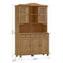 Ver imagem 4 de Cristaleira Madeira Maciça 5 Portas 129 Cm 8925 Freijo Milani Store Freijo