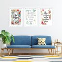 Ver imagem 2 de Kit 3 Quadros Grandes Be Happy 60x48cm:moldura Preta