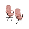 Kit 2 Cadeiras Presidente Ergonômica Apoio para Pés - Rosa - 2