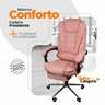 Kit 2 Cadeiras Presidente Ergonômica Apoio para Pés - Rosa - 5
