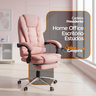 Kit 2 Cadeiras Presidente Ergonômica Apoio para Pés - Rosa - 9