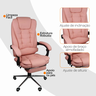 Kit 2 Cadeiras Presidente Ergonômica Apoio para Pés - Rosa - 8