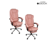 Kit 2 Cadeiras Presidente Ergonômica Apoio para Pés - Rosa - 3