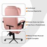 Kit 2 Cadeiras Presidente Ergonômica Apoio para Pés - Rosa - 7