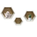 Ver imagem 2 de Kit c/ 3 Nichos Hexagonal Decorativos Mosaico Kit Hex Mosaico:Preto