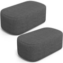Ver imagem 1 de Kit 02 Puffs Decorativos Orgânico para Living Quarto 100cm Doha W01 Linho Cinza Escuro - Lyam Decor
