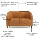 Ver imagem 5 de Poltrona Namoradeira 2 Lugares Aura 120 cm Pes Madeira Courino Tcs 727 Moll