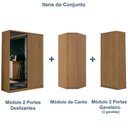 Ver imagem 6 de Guarda Roupa Modulado de Canto 5 Portas com Espelho 3 Peças Decor Marrom/Freijó