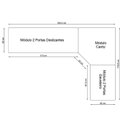 Ver imagem 4 de Guarda Roupa Modulado de Canto 5 Portas com Espelho 3 Peças Decor Marrom/Freijó
