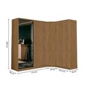 Ver imagem 3 de Guarda Roupa Modulado de Canto 5 Portas com Espelho 3 Peças Decor Marrom/Freijó