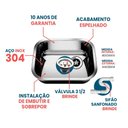 Ver imagem 2 de Cuba Pia Numero 1 Cozinha Inox 304 American 47x30x14 Funda