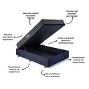 Ver imagem 4 de Base Box Baú 138x188 Suede Preto com Colchão Dual Firm Espuma Ecoflex