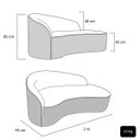 Ver imagem 7 de Sofá Decorativo Divã Forma Orgânica Curvo Bouclé para Salas e Consultorio Aurea