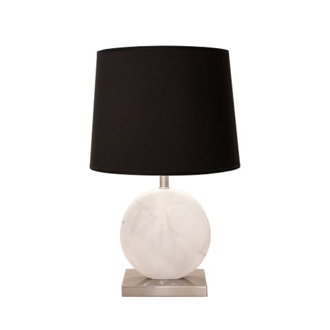 Base para Abajur Biagio Nickel e Branco (d)22cm (l)12cm (a)37cm 1xe27 40w Bella
