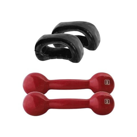 Kit Braços Halteres e Peso de Mão Emborrachado Academia 8kg