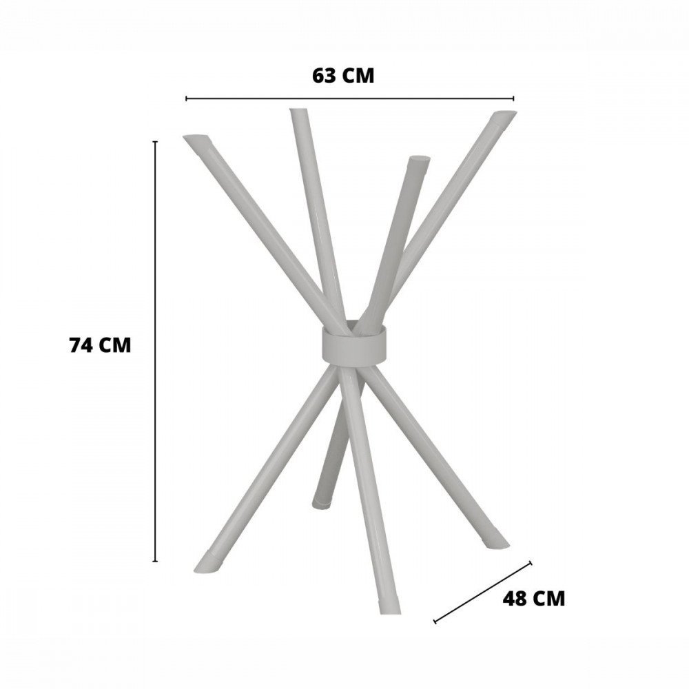 Base de Aço para Mesa de 75x75 Ipanema Liso Branco Teixeira - 2