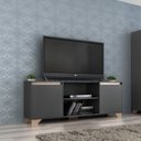 Ver imagem 3 de Rack com Painel para TV até 50 Polegadas 160CMX181CM Conjunto Sala de Estar 2 Portas Benevello Cinza