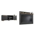 Ver imagem 2 de Rack com Painel para TV até 50 Polegadas 160CMX181CM Conjunto Sala de Estar 2 Portas Benevello Cinza