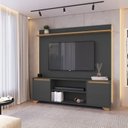 Ver imagem 1 de Rack com Painel para TV até 50 Polegadas 160CMX181CM Conjunto Sala de Estar 2 Portas Benevello Cinza