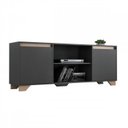 Ver imagem 4 de Rack com Painel para TV até 50 Polegadas 160CMX181CM Conjunto Sala de Estar 2 Portas Benevello Cinza