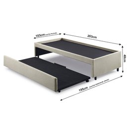 Bicama Box para Dois Colchões Solteirão Linho - 3