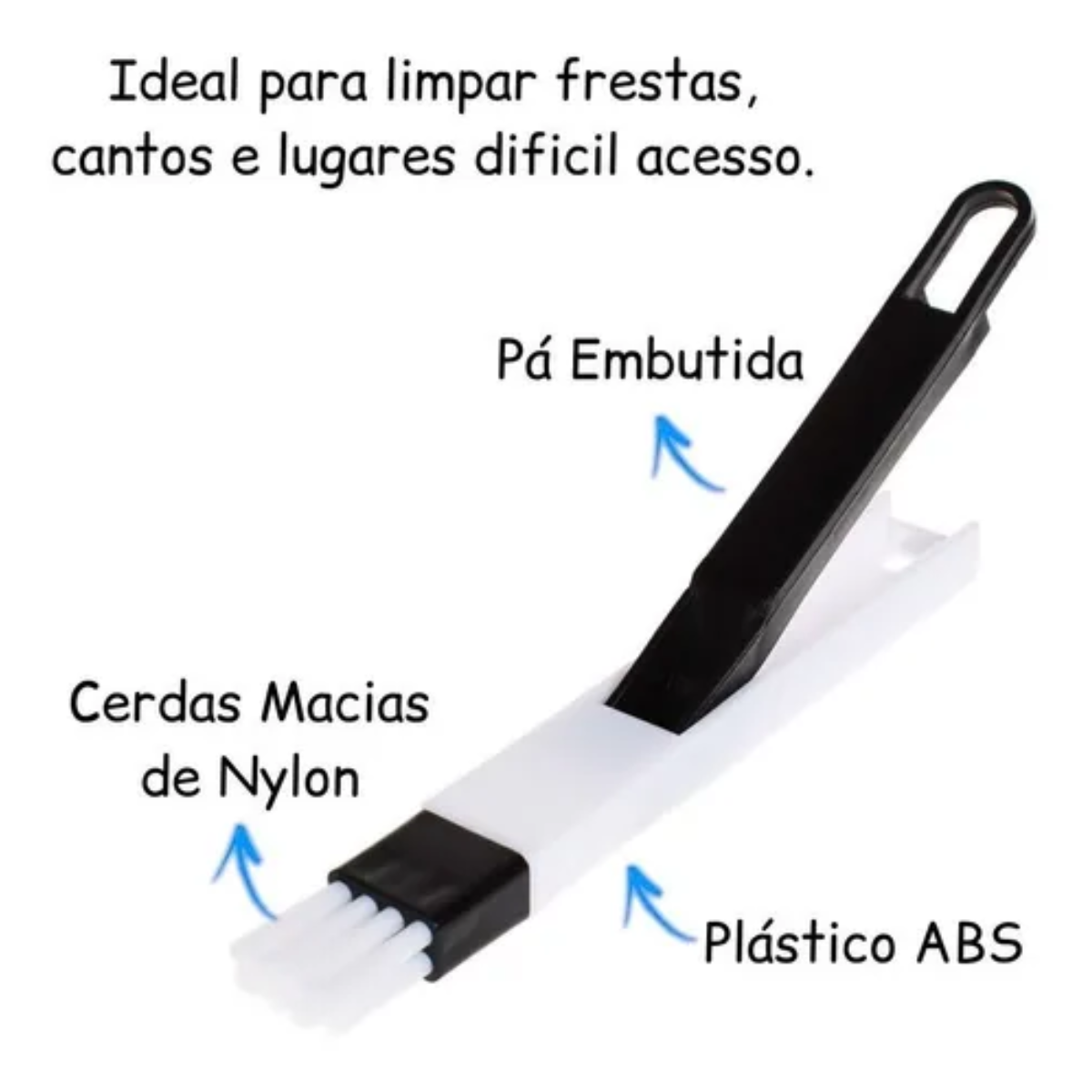 Kit Limpeza de Janela Teclado Frestas Casa Escovas 4 Peças - 9