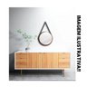 Espelho Redondo 60cm Decorativo Adnet Com Alça De Couro - PRETO/CARAMELO - 10