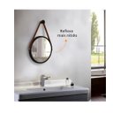 Ver imagem 7 de Espelho Redondo 60cm Decorativo Adnet Com Alça De Couro - PRETO/CARAMELO