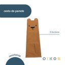 Ver imagem 2 de Cesto Infantil de Parede com 3 Bolsos de Algodão Urso - Oikos