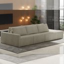 Ver imagem 1 de Sofá Ilha Modulado Milos 342cm Puff Lateral Bouclê Bege Escuro G33 - Gran Belo