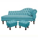 Ver imagem 1 de Divã Recamier Namoradeira C/Capitonê+ 02 Puffs-Ecotec Decor
