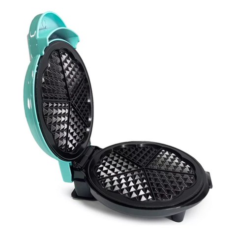 Máquina 5 Waffler Crocante Trevo Café da Manhã 220v Antiaderente Rápido Cor:azul