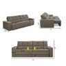 Sofá Retrátil e Reclinável 3 Lugares 2,30m com Molas Stella Suede Adonai Estofados - 2