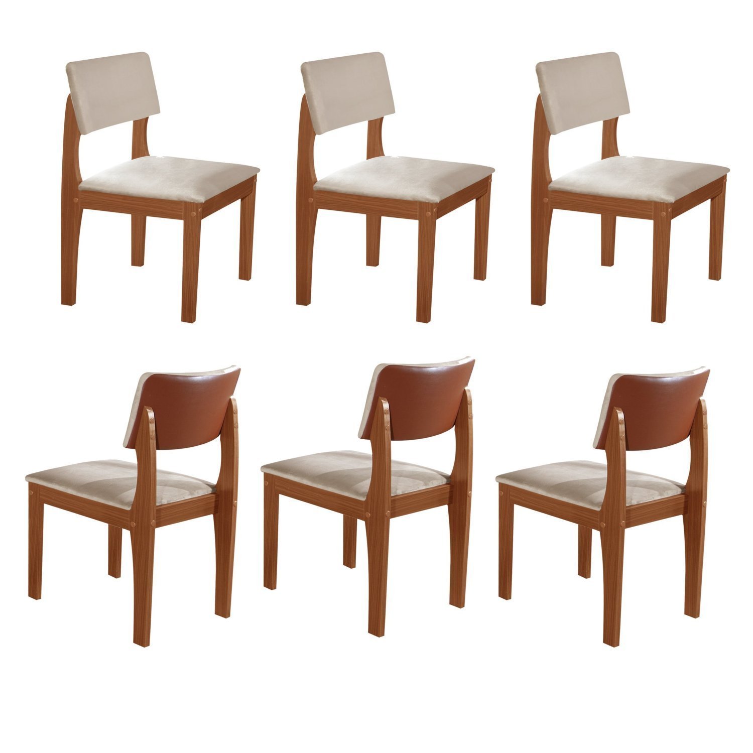 Kit 6 Cadeiras para Sala de Jantar Turim - 1