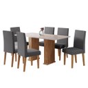 Ver imagem 2 de Conjunto Sala de Jantar Lucerna Mesa 160x80cm Tampo sem Vidro com 6 Cadeiras Venus Mel/blonde/cinza-