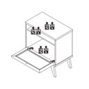 Ver imagem 7 de Mesa de Cabeceira 1 Porta em Rattan com Puxador de Couro e Nicho