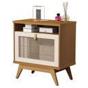 Ver imagem 2 de Mesa de Cabeceira 1 Porta em Rattan com Puxador de Couro e Nicho