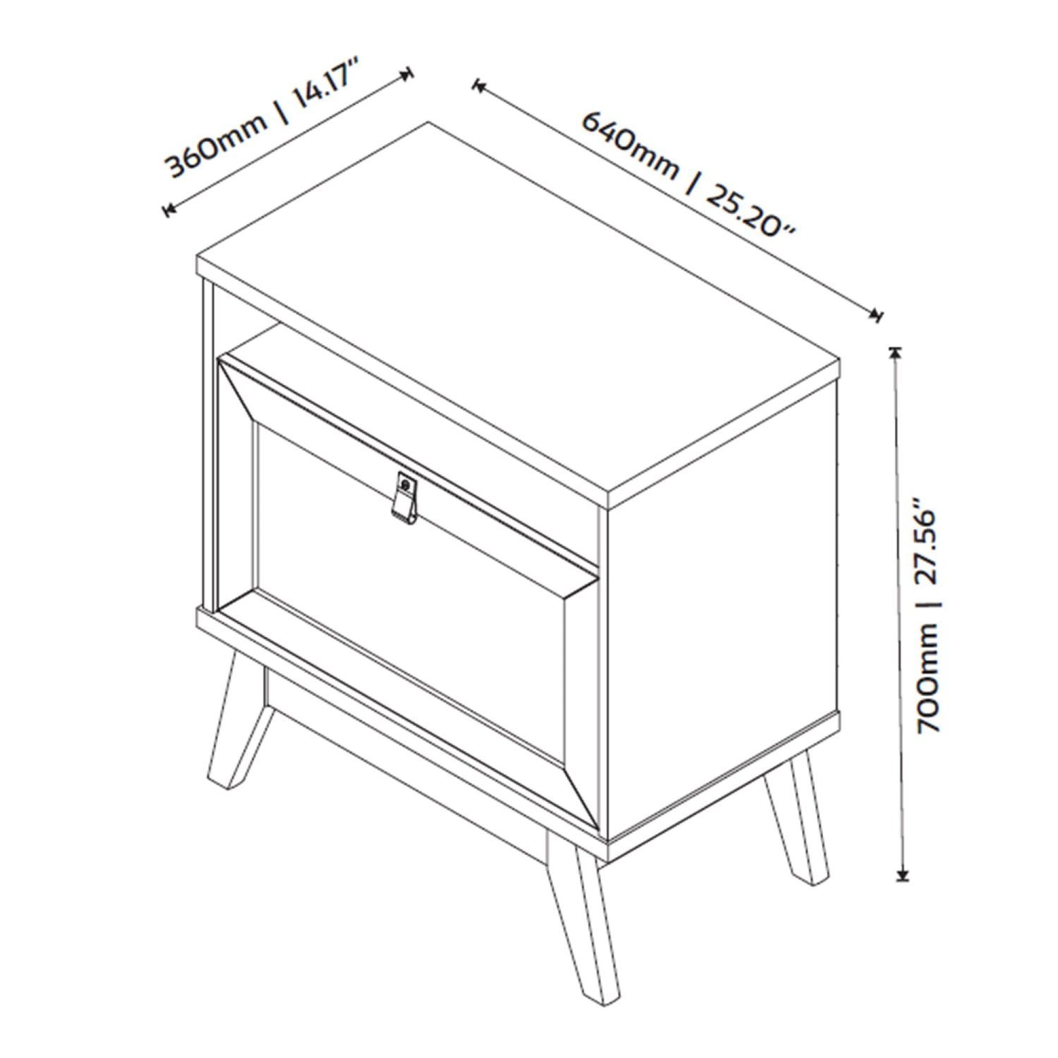 Mesa Cabeceira Jb 2300 com Porta em Rattan e Puxador de Couro - 3