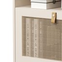 Ver imagem 7 de Mesa de Cabeceira 1 Porta em Rattan com Puxador de Couro e Nicho