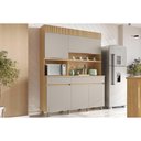 Ver imagem 1 de Cozinha Compacta Realeza com 5 Portas e 2 Gavetas 160cm Carvalho Cinza