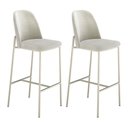 Ver imagem 1 de Conjunto de 2 Banquetas Altas de Aço Estofadas Lucille Champanhe com Soft Palha