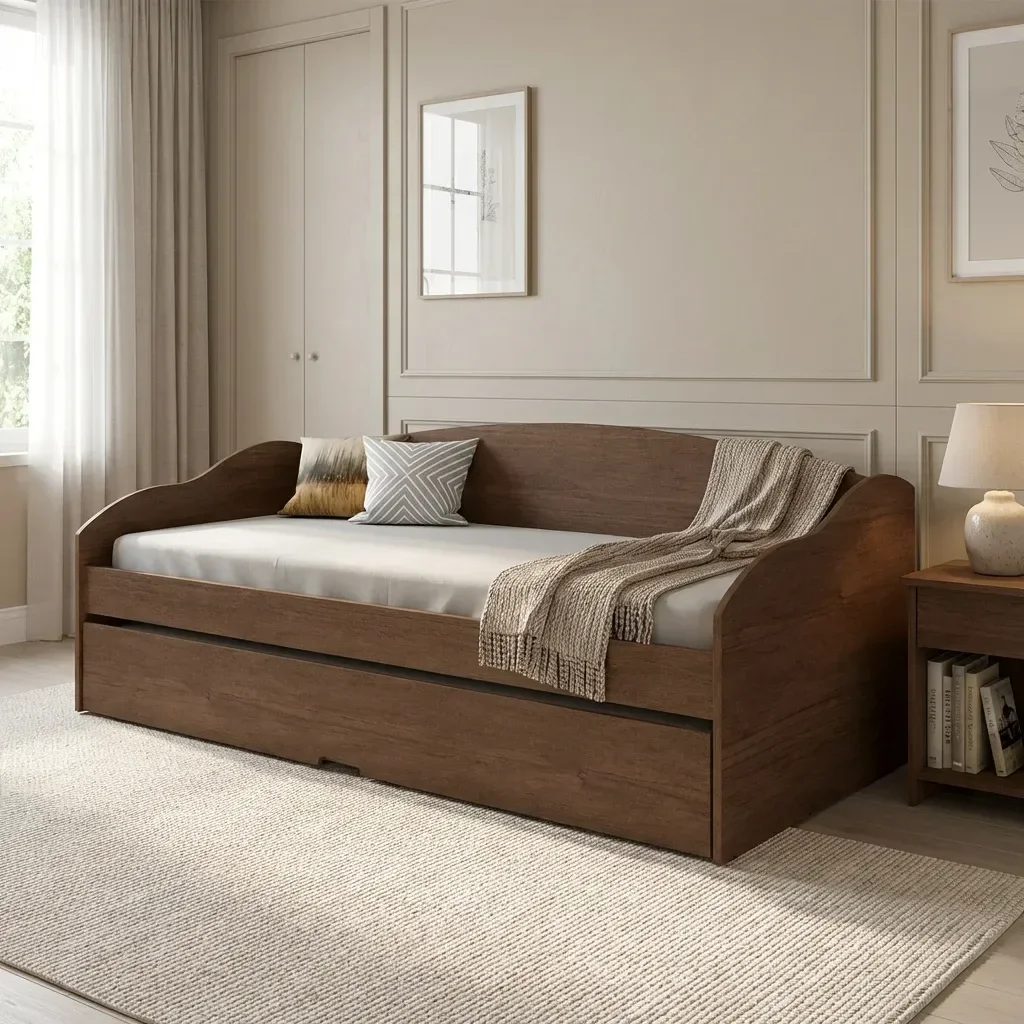 Ver imagem 1 de Bicama Solteiro Sofá Cama com Rodízios em MDF Funny Cacau