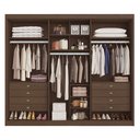Ver imagem 5 de Guarda Roupa Casal 6 Portas 8 Gavetas Bergamo 100% MDF Marrom/Cacau