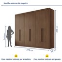 Ver imagem 4 de Guarda Roupa Casal 6 Portas 8 Gavetas Bergamo 100% MDF