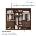 Ver imagem 6 de Guarda Roupa Casal 6 Portas 8 Gavetas Bergamo 100% MDF Marrom/Cacau