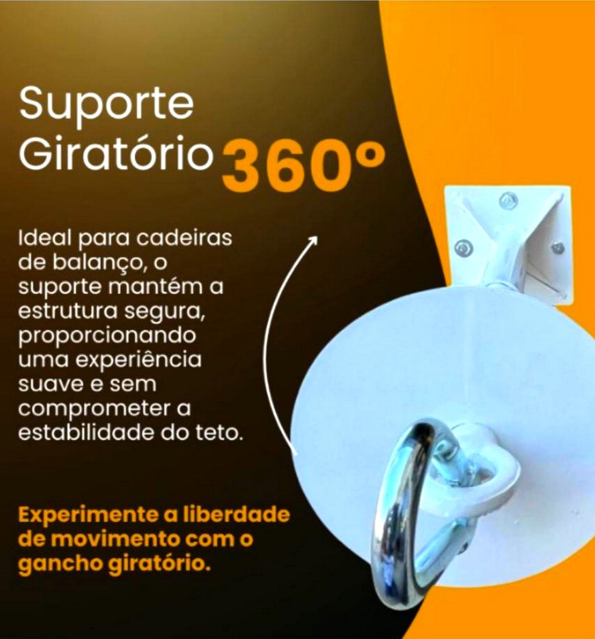 Gancho de Pendurar Balanço e Planta Teto de Gesso ou Lambri Regulagem de 15 a 25 Centímetros - 3