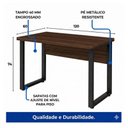 Ver mais imagens de Mesa Escritório Pé Quadro - 1,20x0,60m - s/ Gavetas - Marsala/Preto - 25469